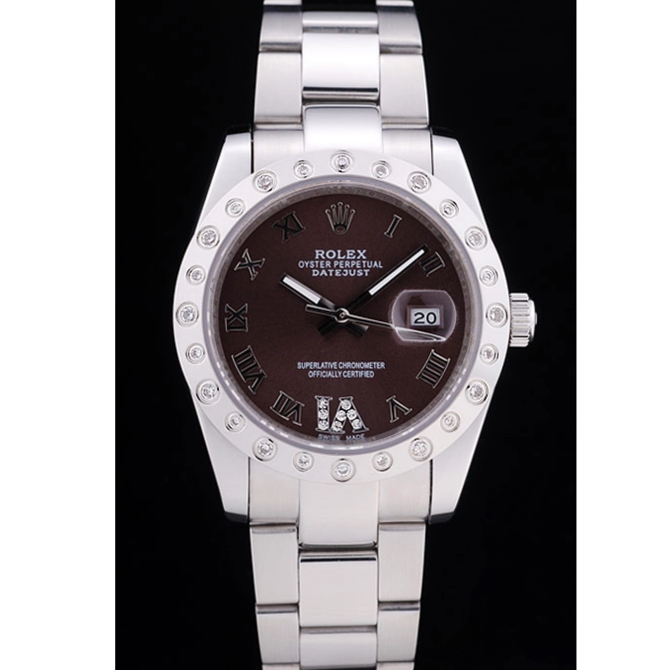 Best AAA Replica Sites 7466 Diamond Bezel Datejust Rolex Dial Brown 0611